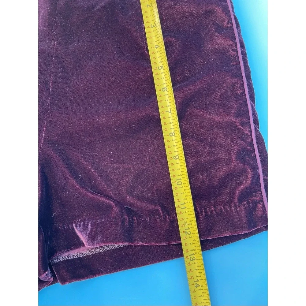 Free People Women's Velvet Shorts Purple Plum Size 6 High Rise Back Zip
